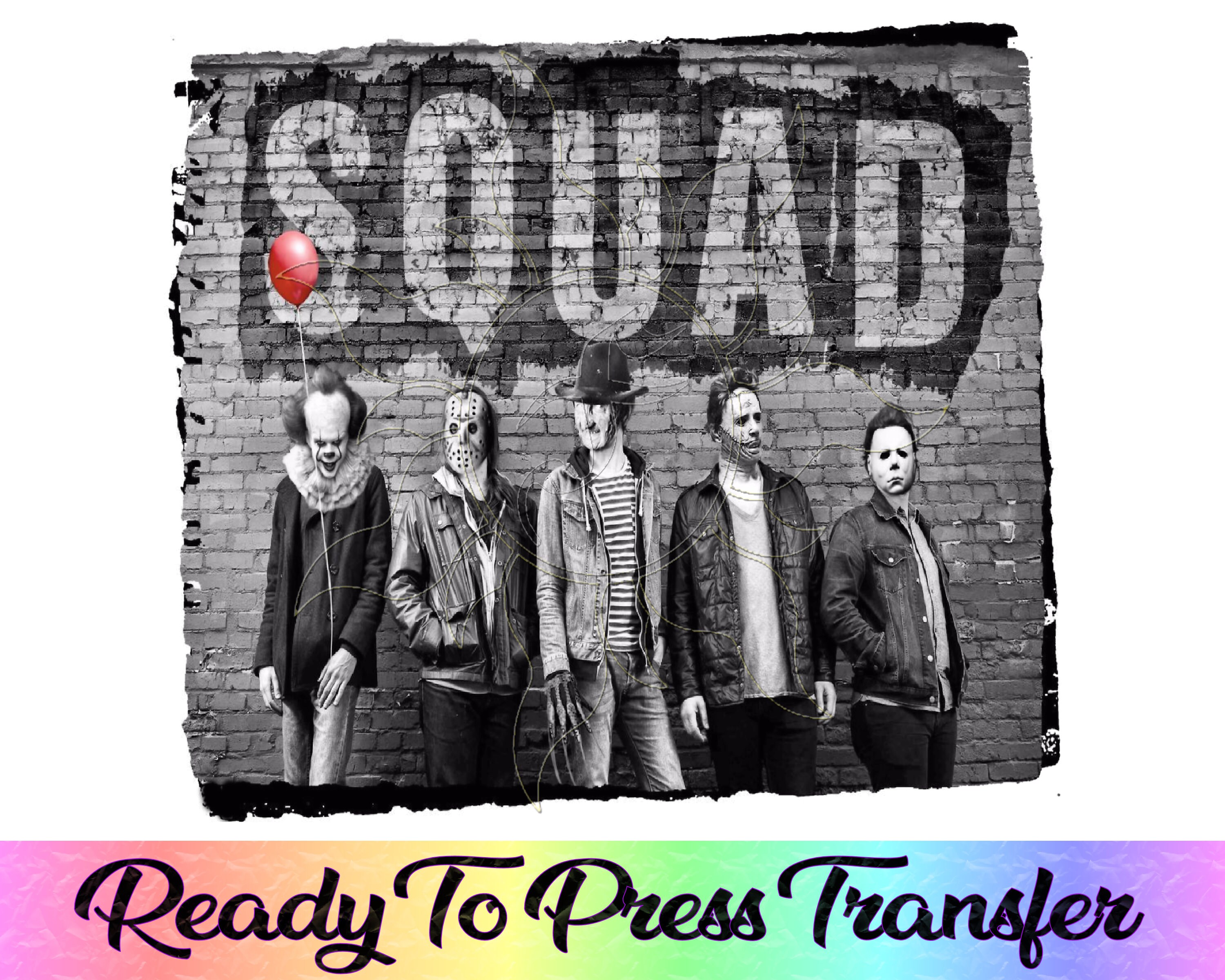 Horror Squad Horror Crew Scary Characters Ready to Press | Etsy