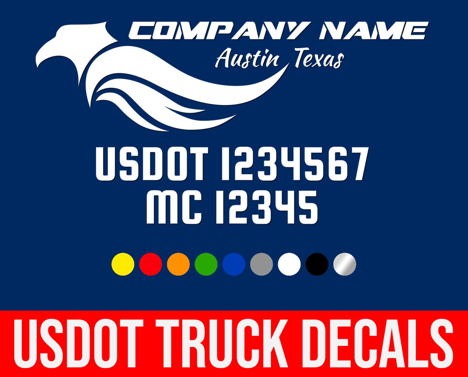 US DOT Truck Decal 1 SET Include 2 Door Decals Truck Etsy