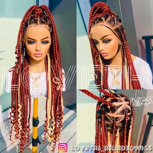 Ready to ship next day(2days FREE SHIPPING)! Knotless Braided wig, Box Braids, Full Lace braid wigs, braid wig, Braided wigs for black women