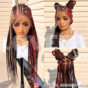 Ready to ship next day(2days FREE SHIPPING)! Knotless Braided wig, Box Braids, Full Lace braid wigs, braid wig, Braided wigs for black women
