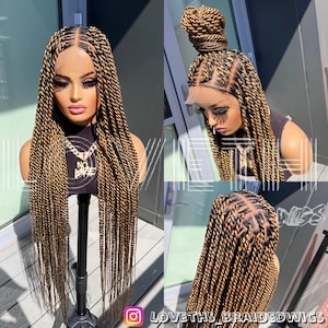 Ready to ship next day(2days FREE SHIPPING)! Knotless Braided wig, Box Braids, Full Lace braid wigs, braid wig, Braided wigs for black women