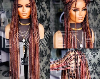 Ready to ship next day(2days FREE SHIPPING)! FULL Lace Braided wig,Knotless Box Braids, braid wig,Braid wig, Braided wigs for black women