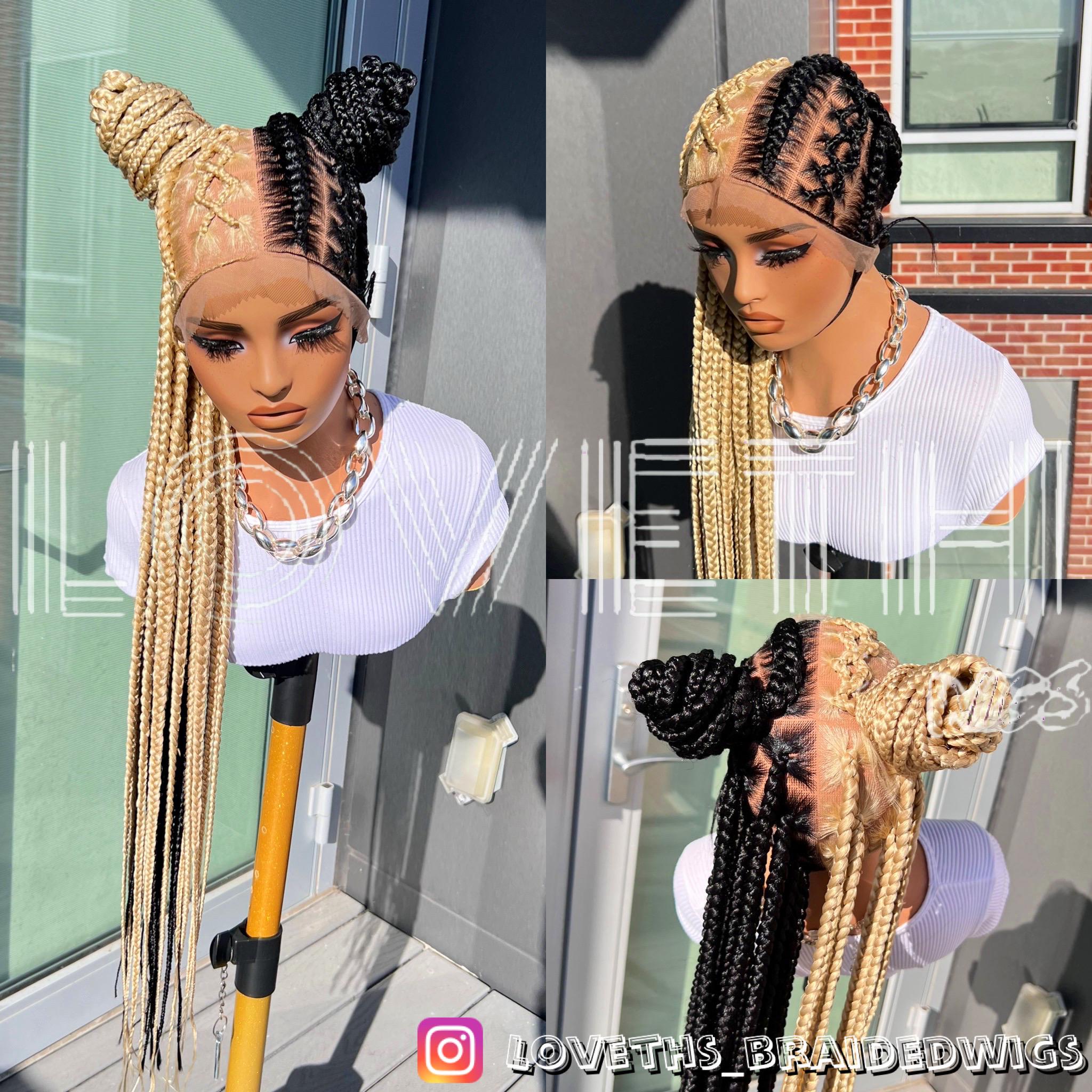 Ready to ship next day(2days FREE SHIPPING)! Knotless Braided wig,Box Braids,Full Lace braid wig,Braid wig, braid Braided wigs for black wom