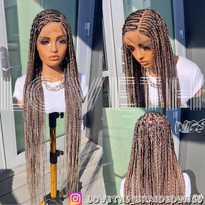 Ready to ship next day(2days FREE SHIPPING)! Knotless Braided wig, Box Braids, Full Lace braid wigs, braid wig, Braided wigs for black women