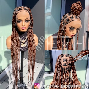 Ready to ship next day(2days FREE SHIPPING)! Full lace Braided wig,Box Braids,knotless braid wig,cornrows , Braided wigs for black women