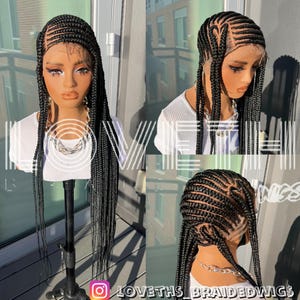 Ready to ship next day(2days FREE SHIPPING)! Knotless Braided wig, Box Braids, Full Lace braid wigs, braid wig, Braided wigs for black women