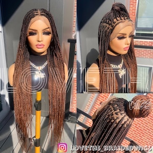 Ready to ship next day(2days FREE SHIPPING)! Knotless Braided wig, Box Braids, Full Lace braid wigs, braid wig, Braided wigs for black women