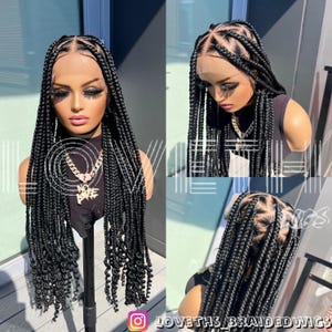 Ready to ship next day(2days FREE SHIPPING)! Knotless Braided wig, Box Braids, Full Lace braid wigs, Braid wig for black women