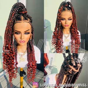 Ready to ship next day(2days FREE SHIPPING)! Knotless Braided wig, Box Braids, Full Lace braid wigs, braid wig, Braided wigs for black women