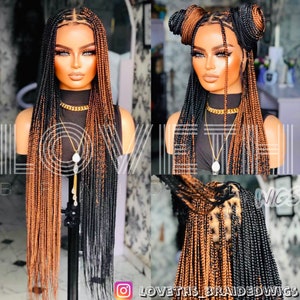 Ready to ship next day(2days FREE SHIPPING)! Knotless Braided wig,Box Braids,Full Lace braid wig,Braid wig, braid Braided wigs for black wom