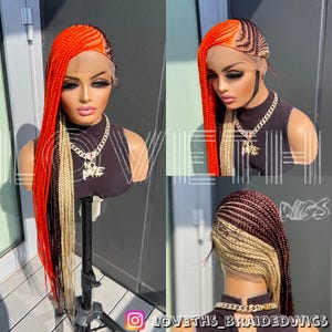 Ready to ship next day(2days FREE SHIPPING)! Knotless Braided wig, Box Braids, Full Lace braid wigs, braid wig, Braided wigs for black women
