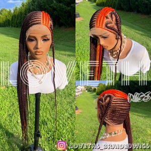 Ready to ship next day(2days FREE SHIPPING)! Knotless Braided wig, Box Braids, Full Lace braid wigs, braid wig, Braided wigs for black women