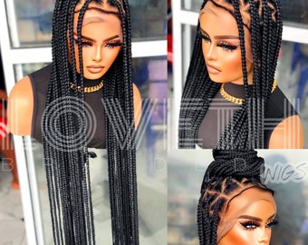 Read description!!!! Ready to ship next day(2days FREE SHIPPING)! Knotless Braided wig, Box Braids, Full Lace braid wigs, Braid wig.