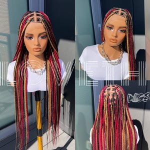 Ready to ship next day(2days FREE SHIPPING)! Full lace Braided wig,Box Braids,knotless braid wig,Braid wig, Braided wigs for black women