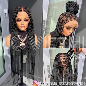 Ready to ship next day(2days FREE SHIPPING)! Full lace Braided wig,knotless Box Braids, Braided wigs for black women