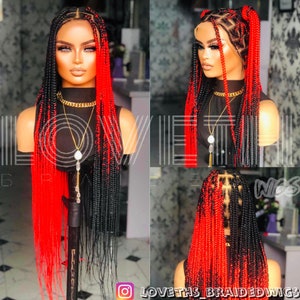 Ready to ship next day(2days FREE SHIPPING)! Knotless Braided wig,Box Braids,Full Lace braid wig,Braid wig,Senegalese braid Braided wigs for