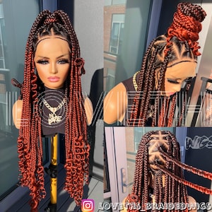 Ready to ship next day(2days FREE SHIPPING)! Knotless Braided wig, Box Braids, Full Lace braid wigs, braid wig, Braided wigs for black women