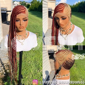 Ready to ship next day(2days FREE SHIPPING)! Knotless Braided wig, Box Braids, Full Lace braid wigs, braid wig, Braided wigs for black women