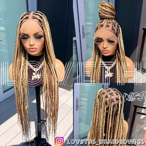Ready to ship next day(2days FREE SHIPPING)! Full lace Braided wig,Box Braids,knotless braid wig,Braid wig, Braided wigs for black women