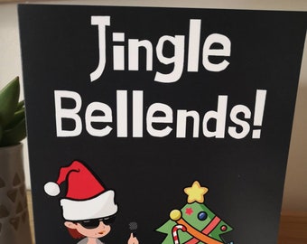 FIRMADO Jingle Bellends tarjeta de Navidad