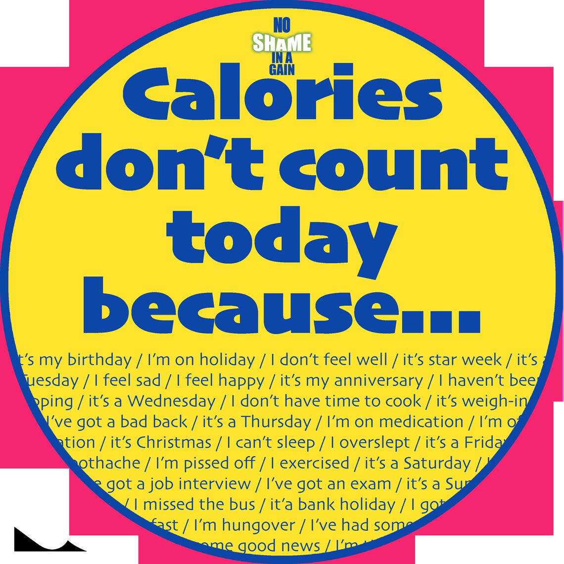 Caloreys Sticker Calories Don't Count Sticker! - Etsy