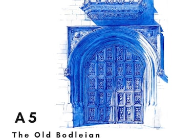 The Old Bodleian Library Doors (Small/A5 Print) | Oxford | Oxford University | Oxford Gift