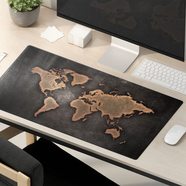 World Map Desk Mat - Etsy