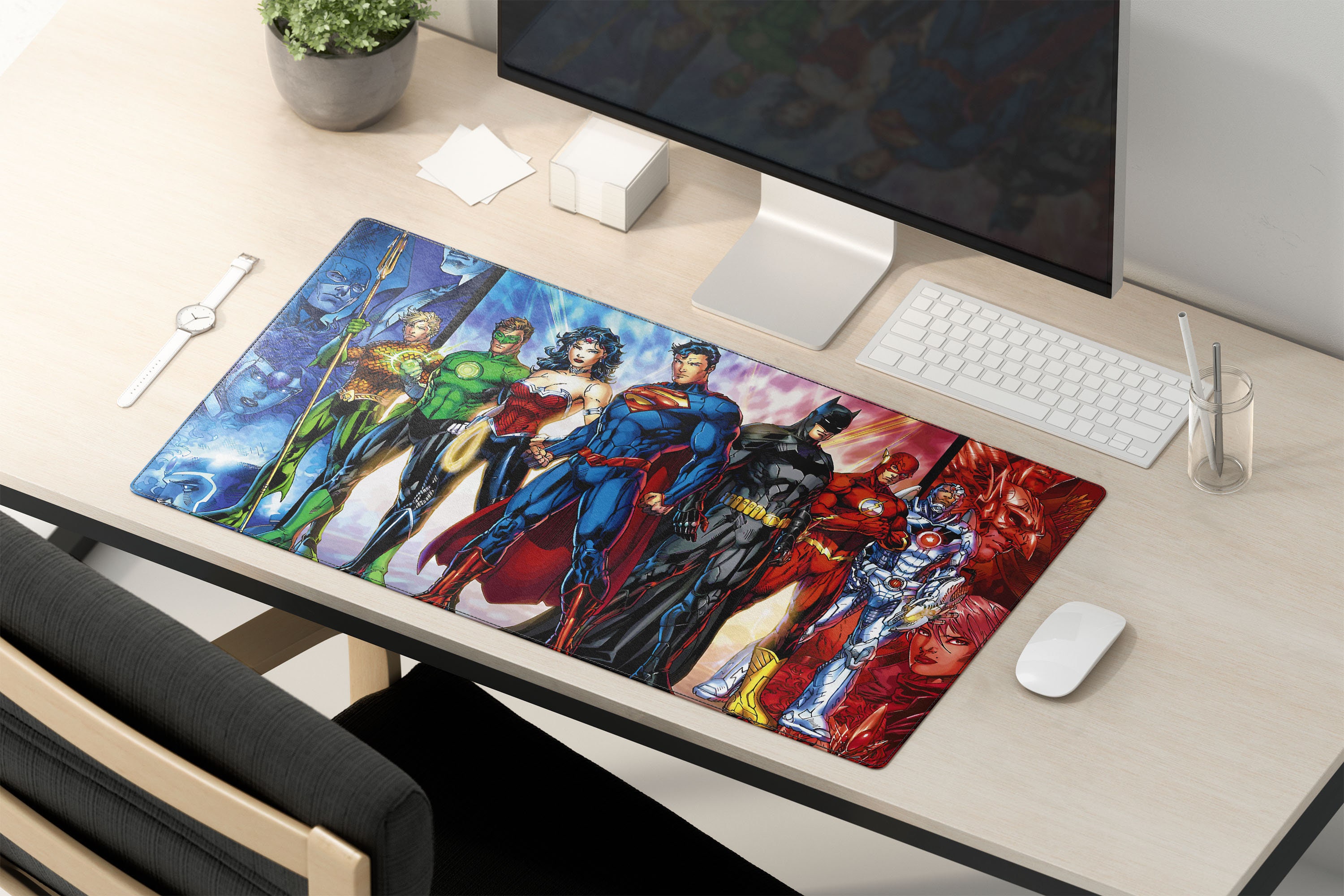 Justice League Desk Mat DC Heroes Mouse Pad Justice League Etsy