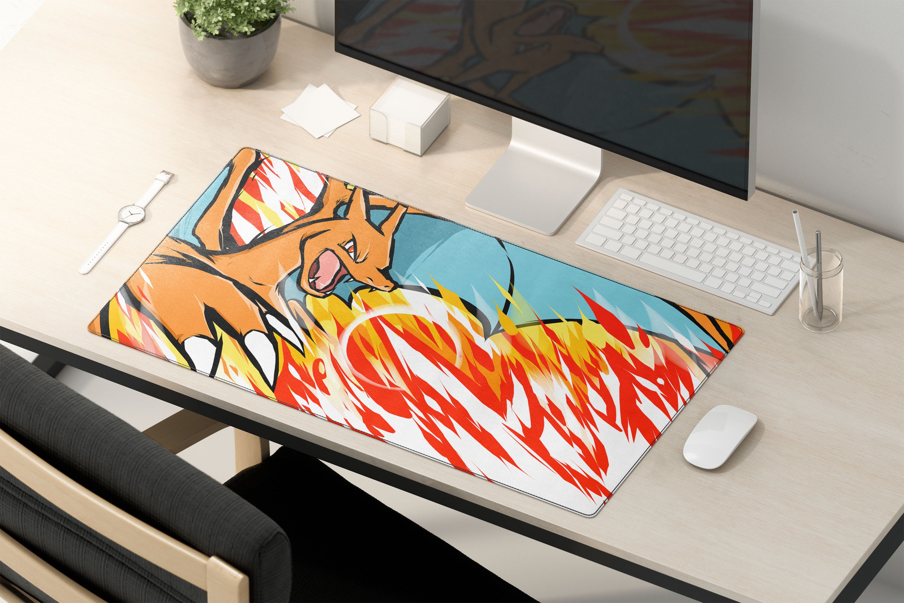 Mouse pad personalizado gamer - Pokemon Agua Fogo Planta Charizard  Blastoise Venusaur