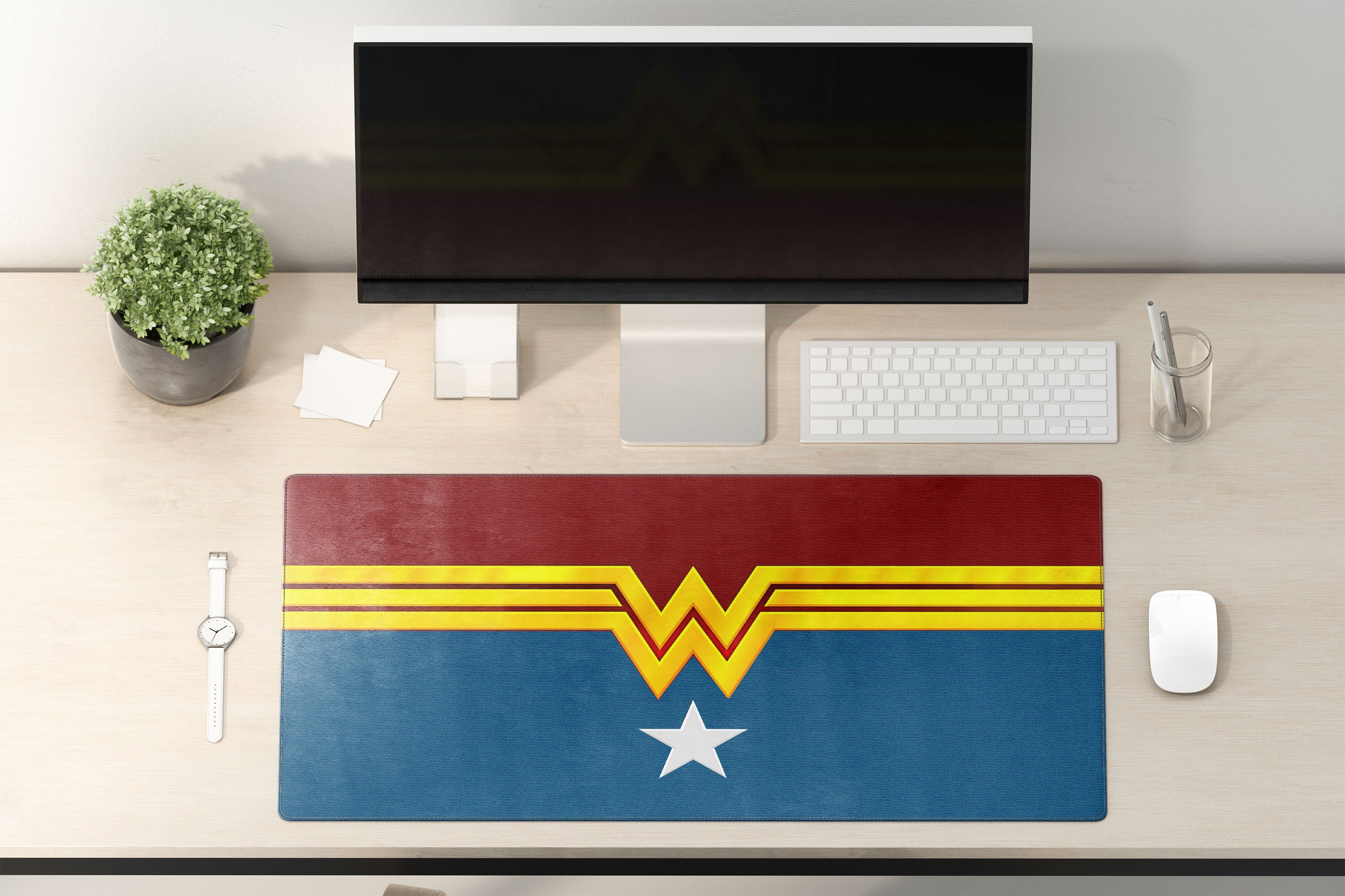 Wonder Woman Desk Mat Wonder Woman Mouse Pad Wonder Woman Etsy