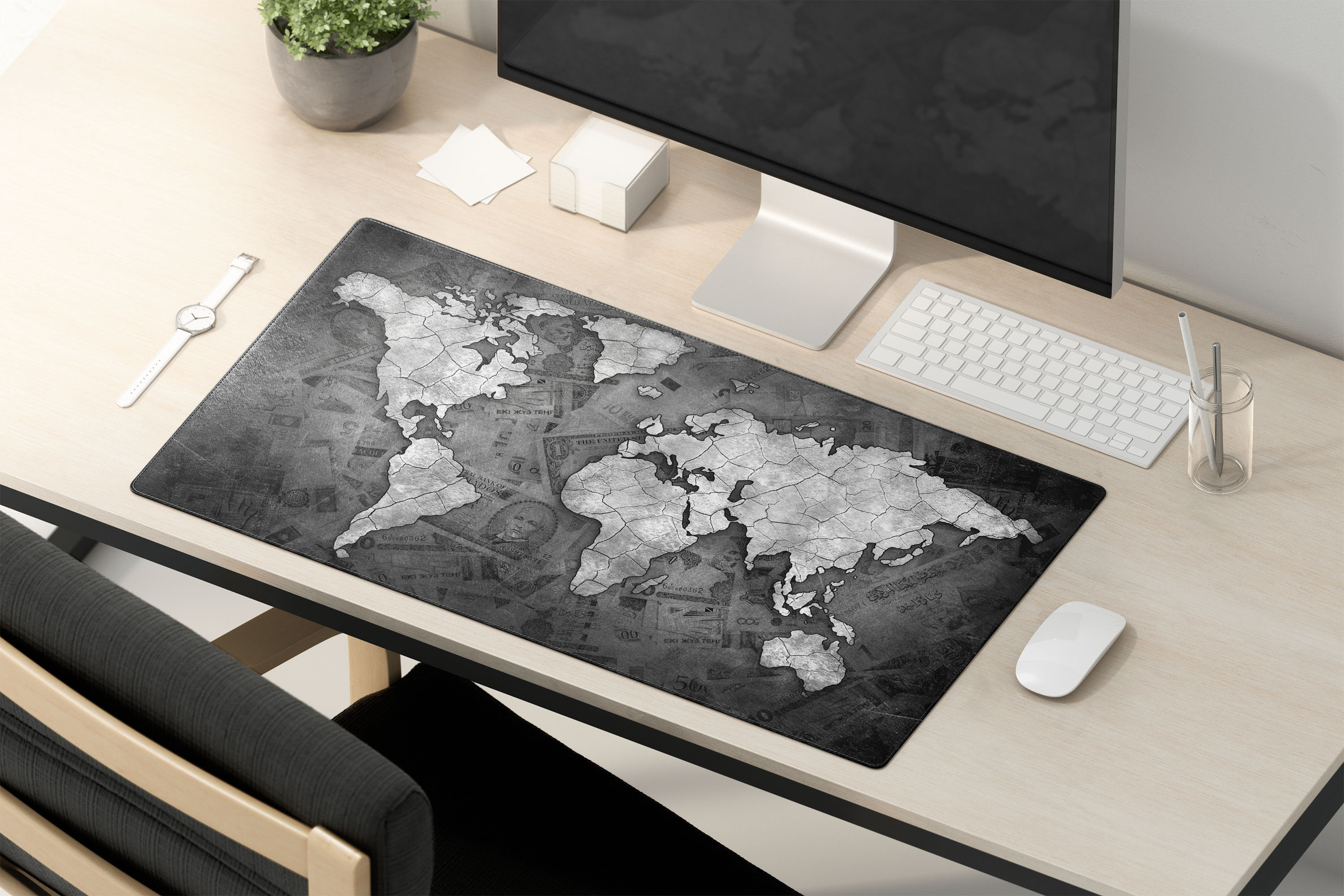 World Map Desk Mat World Map Desk Pad World Map Large Etsy