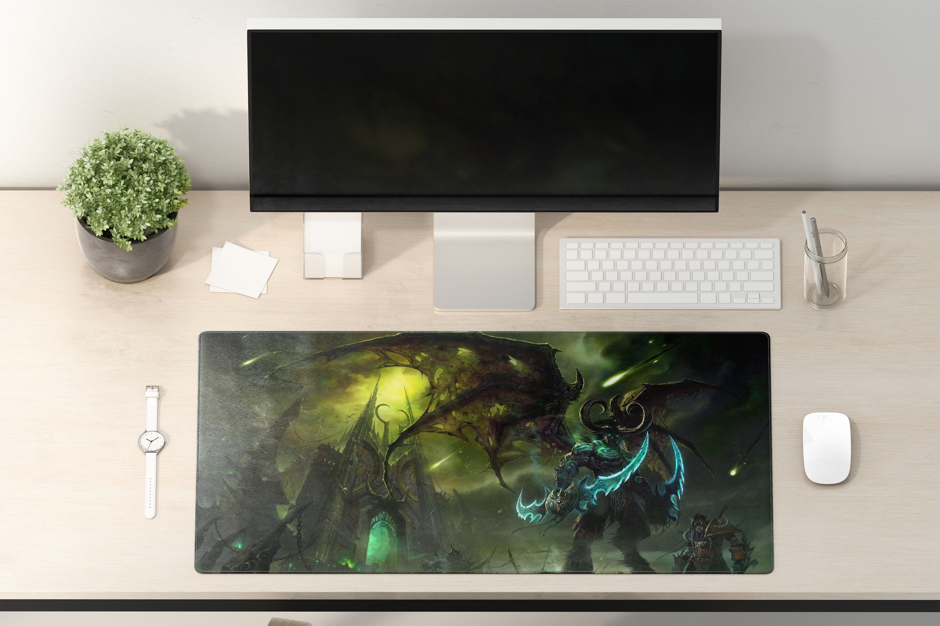 Illidan Stormrage Gaming Mouse Pad Wow Illidan Large Gaming Etsy