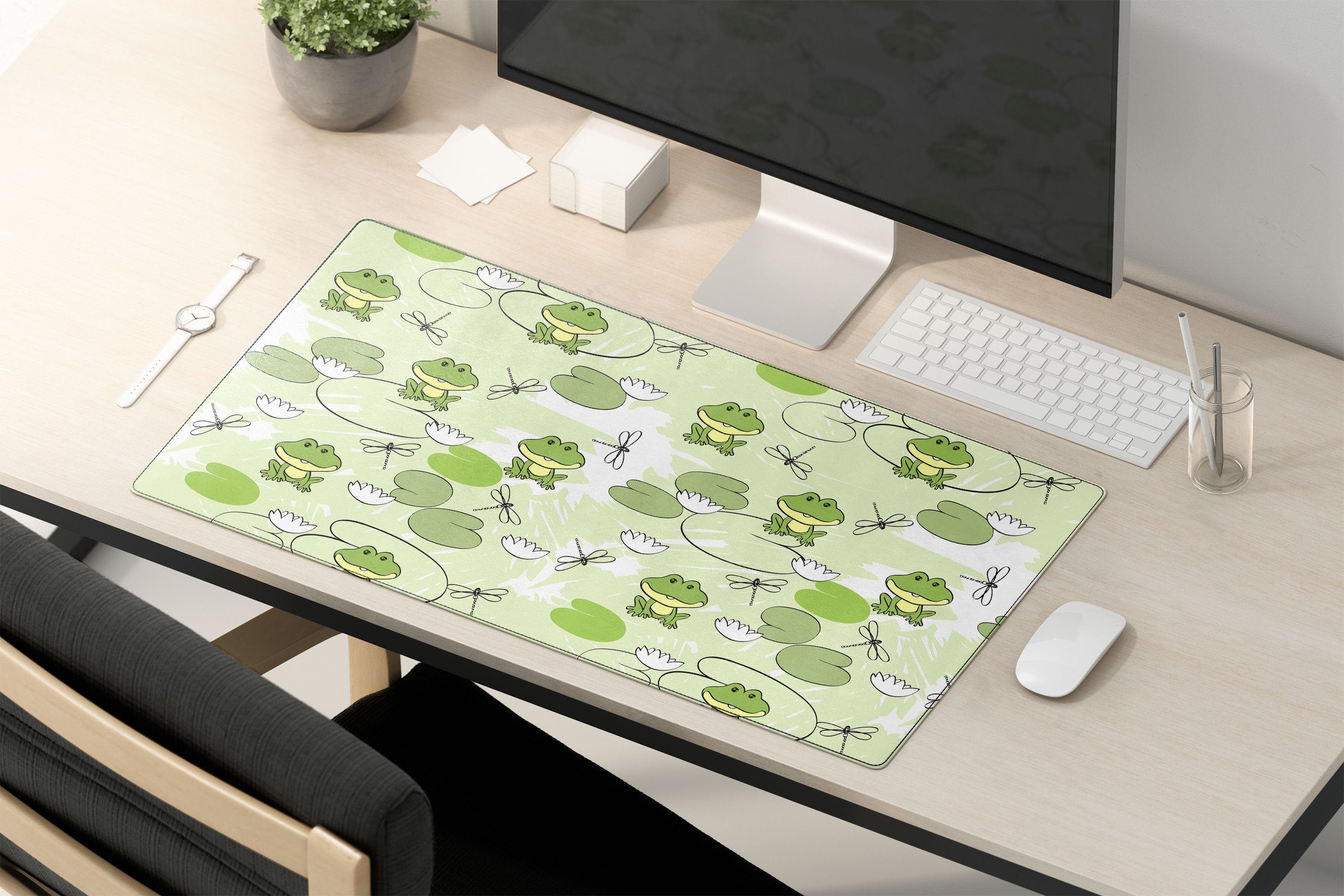 Frog Pattern Desk Pad Frog Mouse Pad Frog Pattern Mouse Etsy