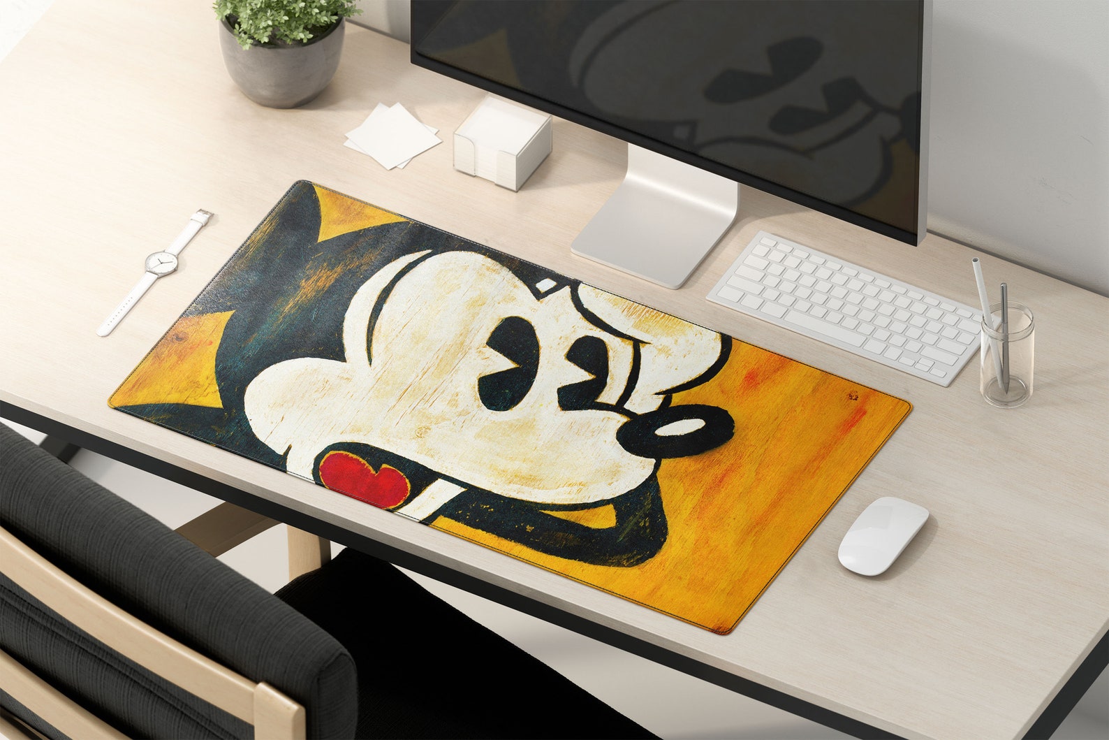 Mickey Mouse Desk Mat Mickey Mouse Large Mouse Pad Mickey Etsy