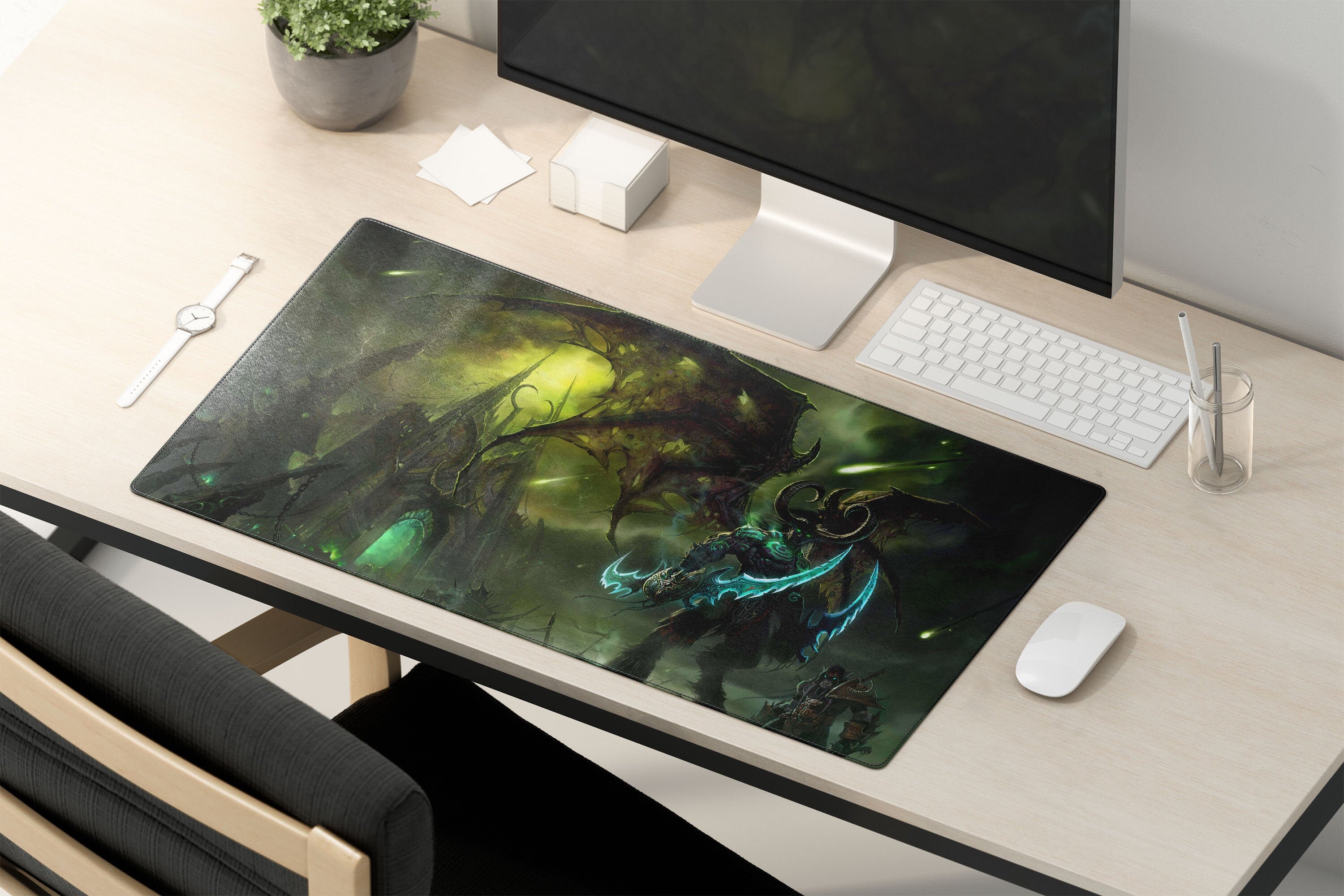 Illidan Stormrage Gaming Mouse Pad Wow Illidan Large Gaming Etsy