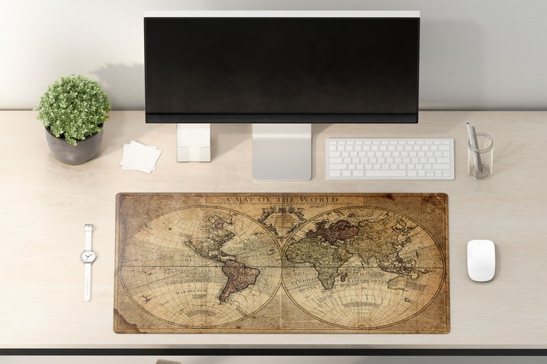 World Map Desk Mat World Map Large Mouse Pad World Map - Etsy