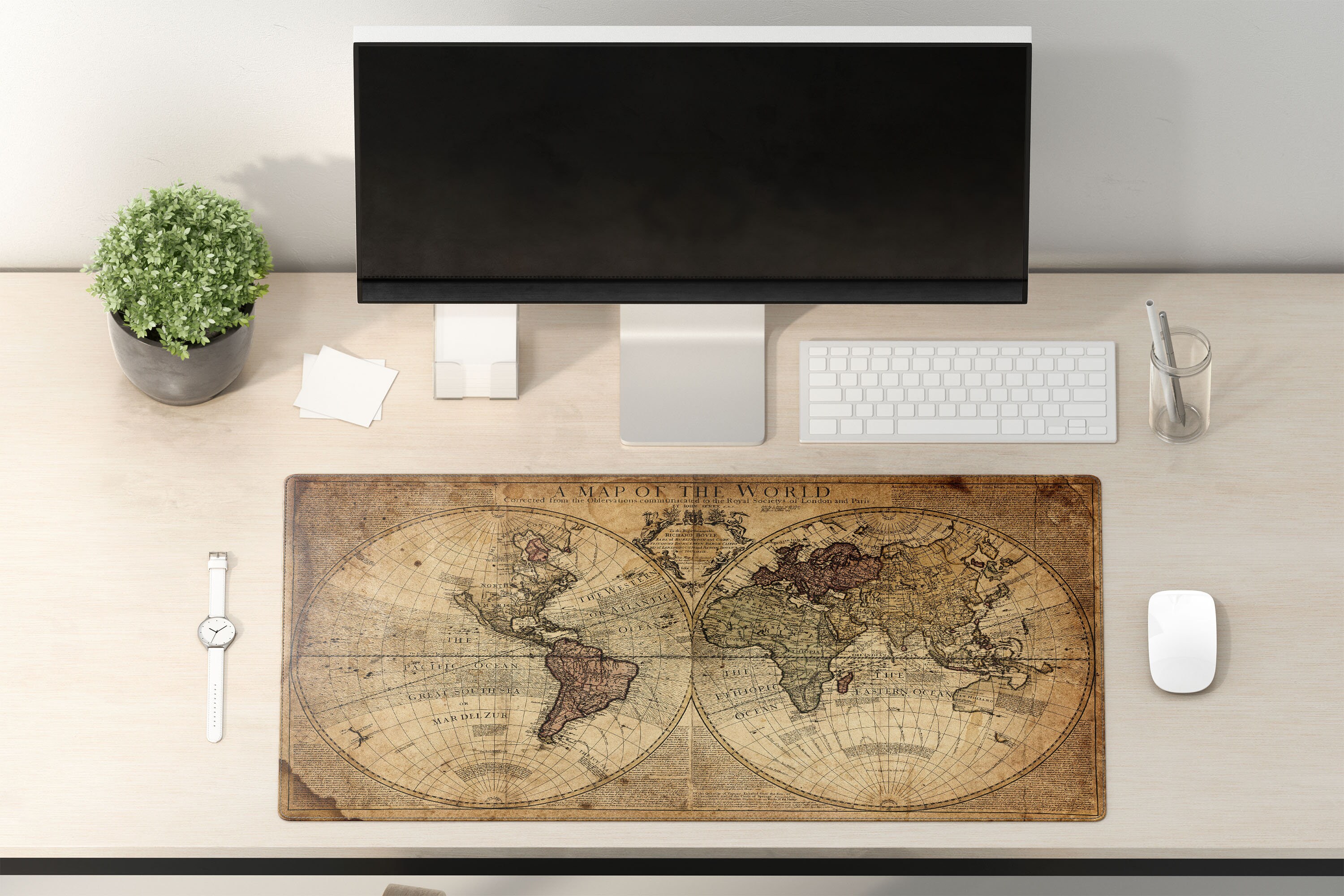 World Map Desk Mat World Map Large Mouse Pad World Map Etsy Singapore