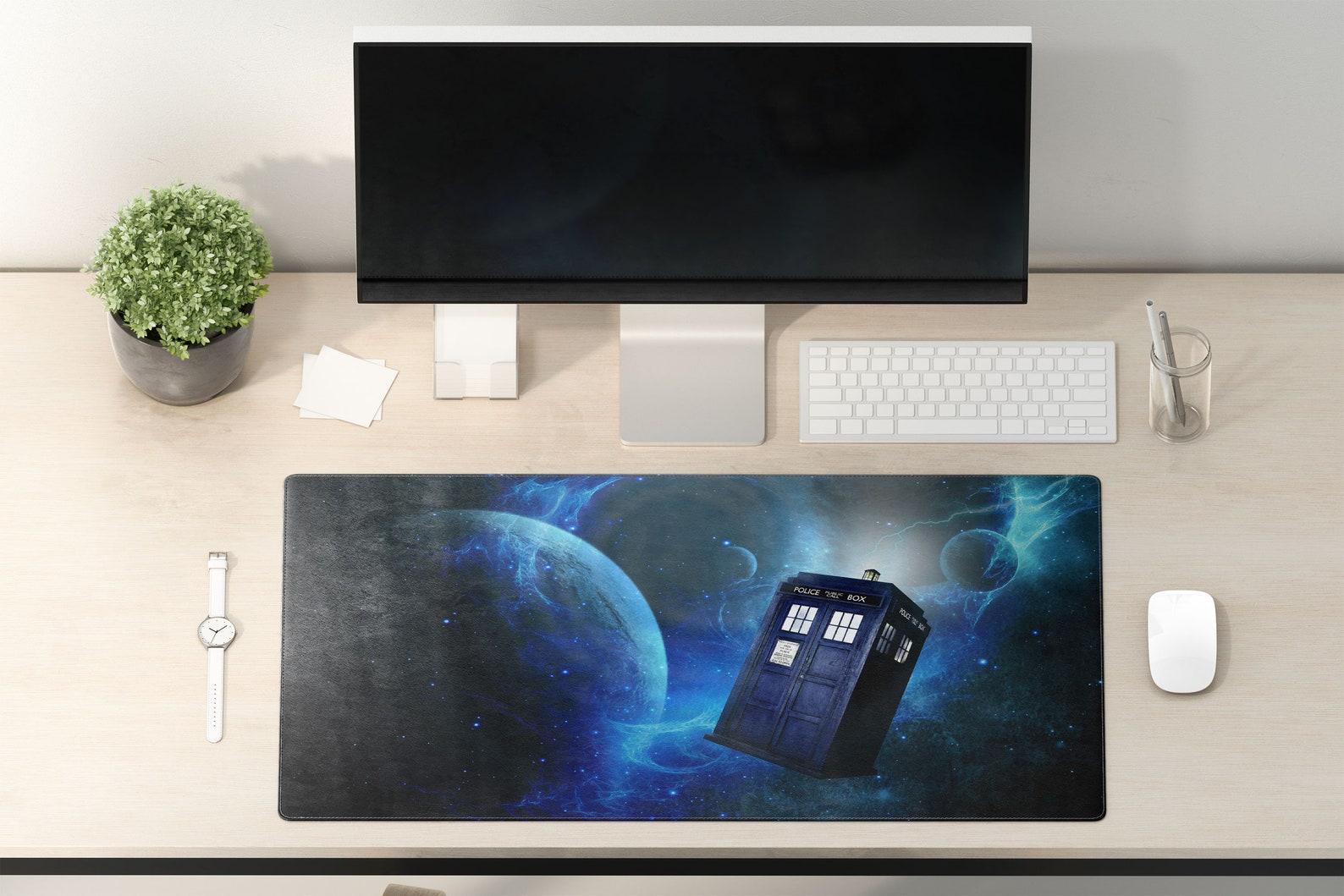 Doctor Who Tardis Desk Mat Doctor Who Tardis Large Mouse Pad Etsy