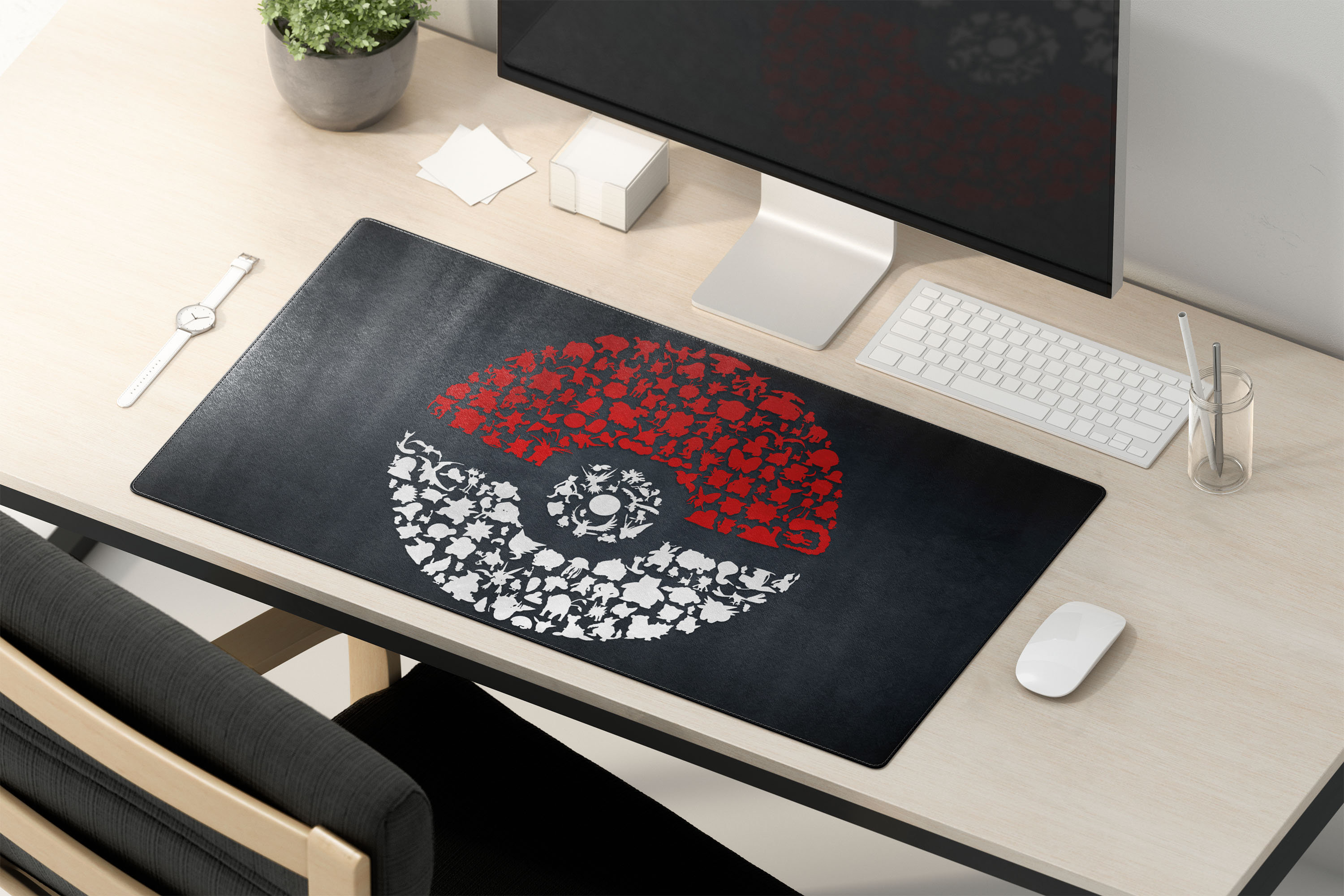 Pokemon Poke Ball Gaming Desk Mat Pokemon Extra Large Mouse Etsy