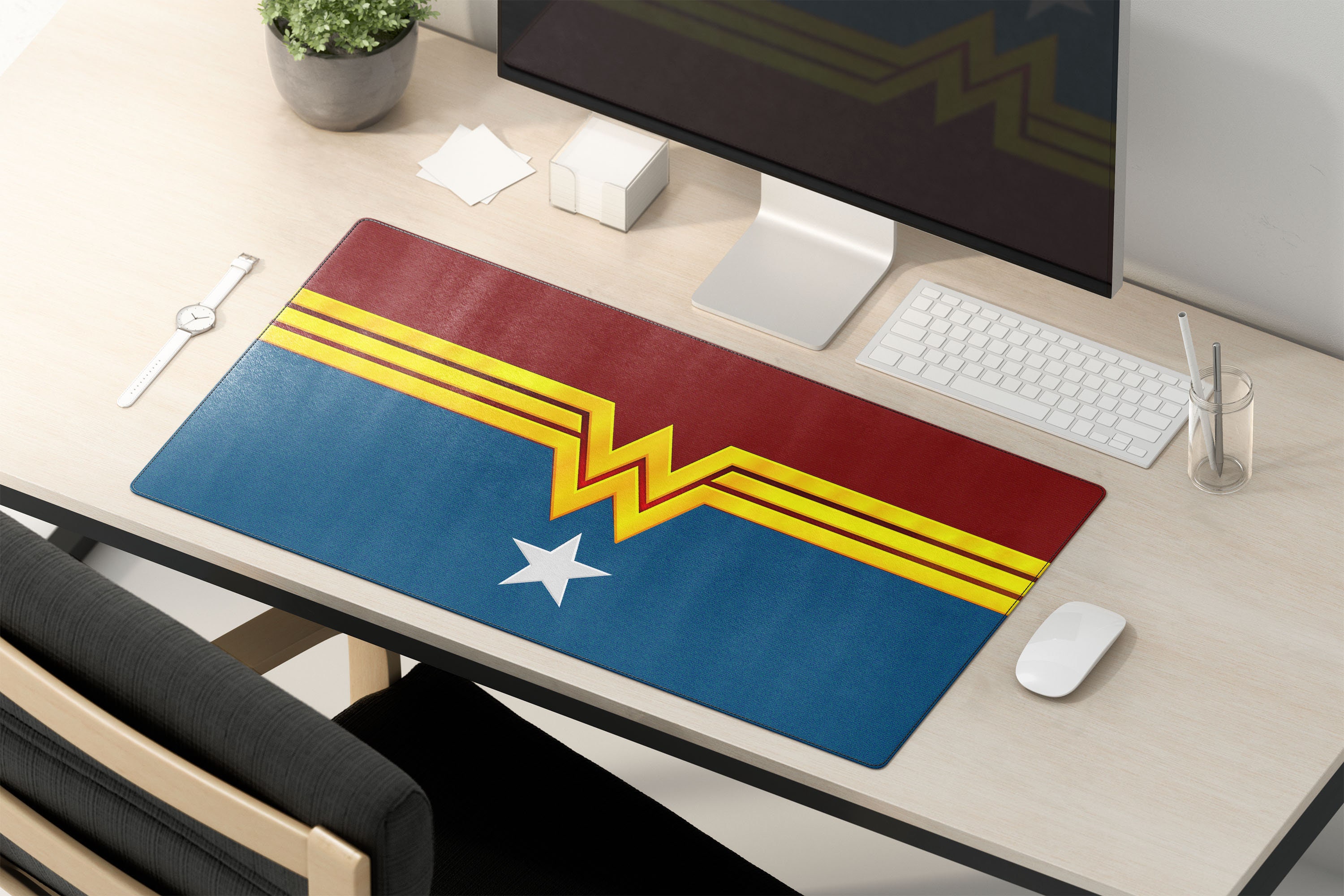 Wonder Woman Desk Mat Wonder Woman Mouse Pad Wonder Woman Etsy