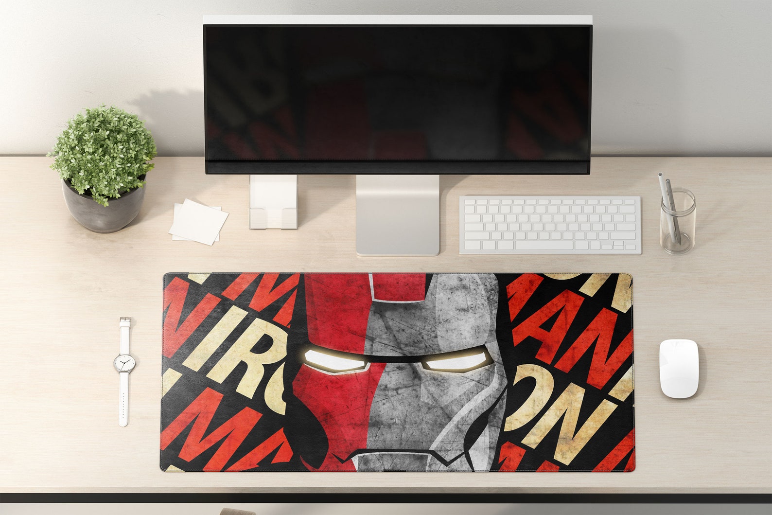 Iron Man Desk Mat Iron Man Mouse Pad Iron Man Extra Large Etsy