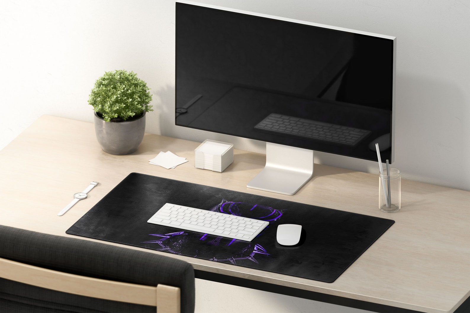 Black Panther Desk Mat Black Panther Mouse Pad Black Etsy