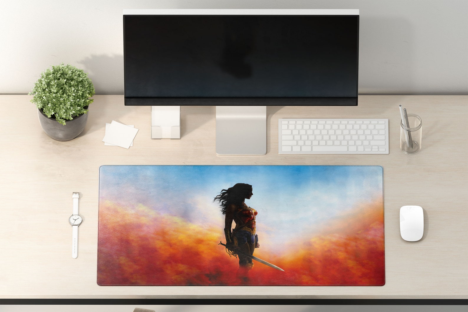 Wonder Woman Desk Mat Wonder Woman Mouse Pad Wonder Woman Etsy