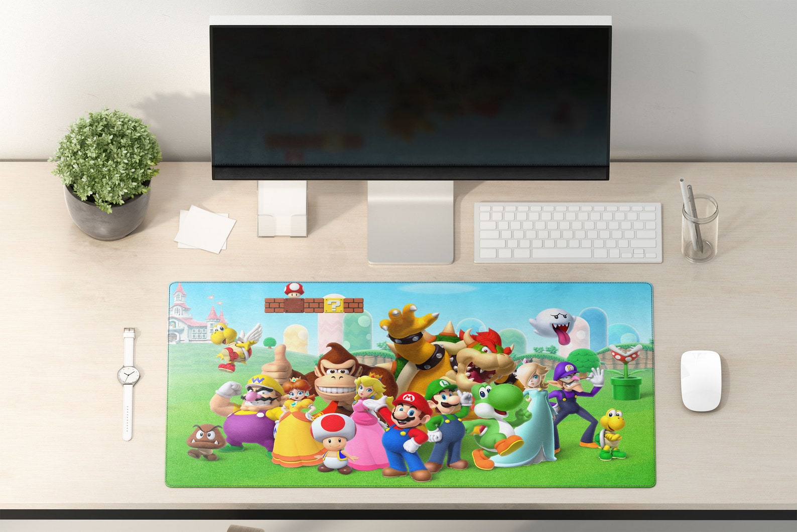 Super Mario Desk Mat Mario Large Mouse Pad Mario Gaming Etsy UK