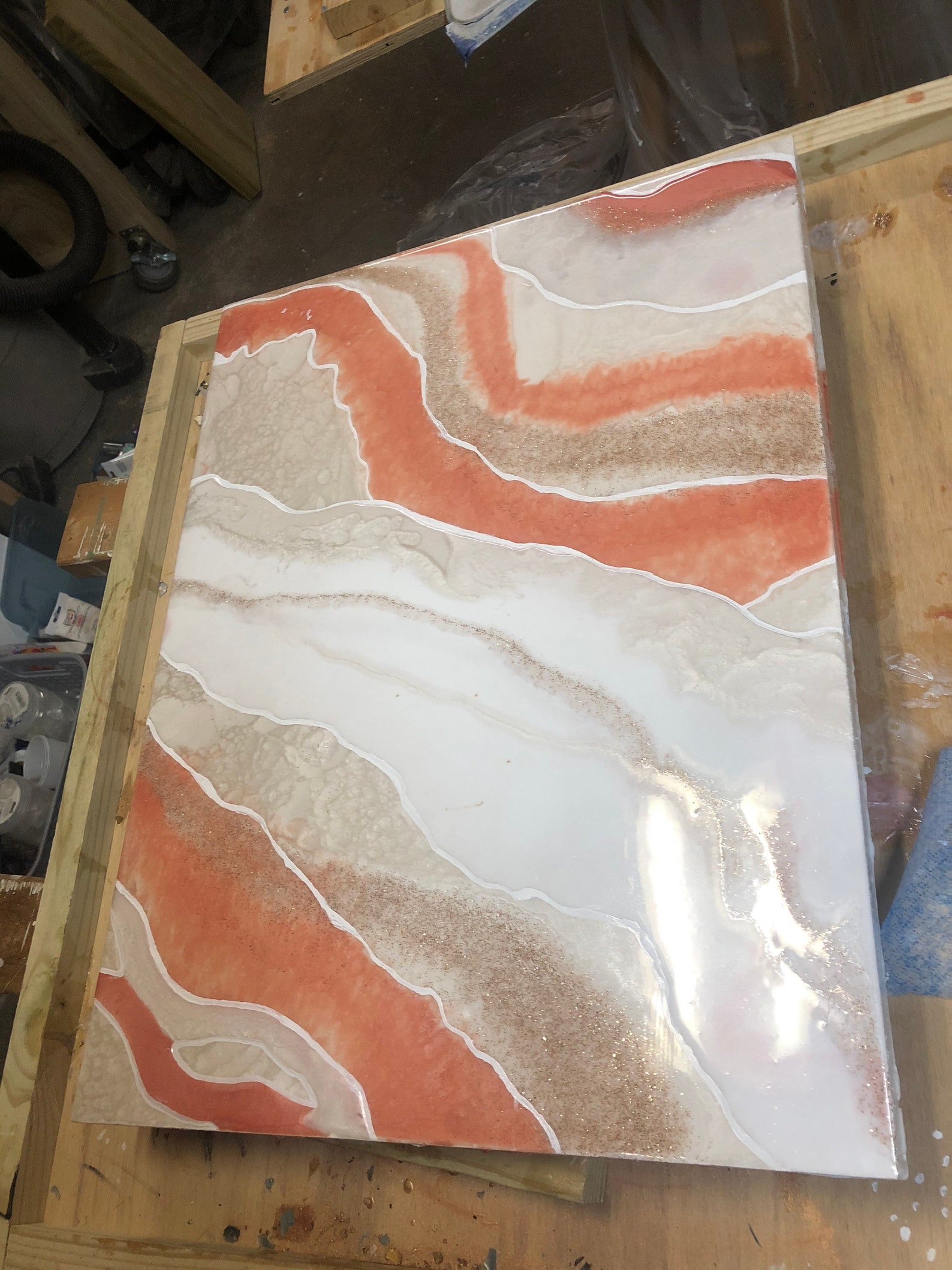 Coral Sherbert Epoxy Resin Wall Art Etsy