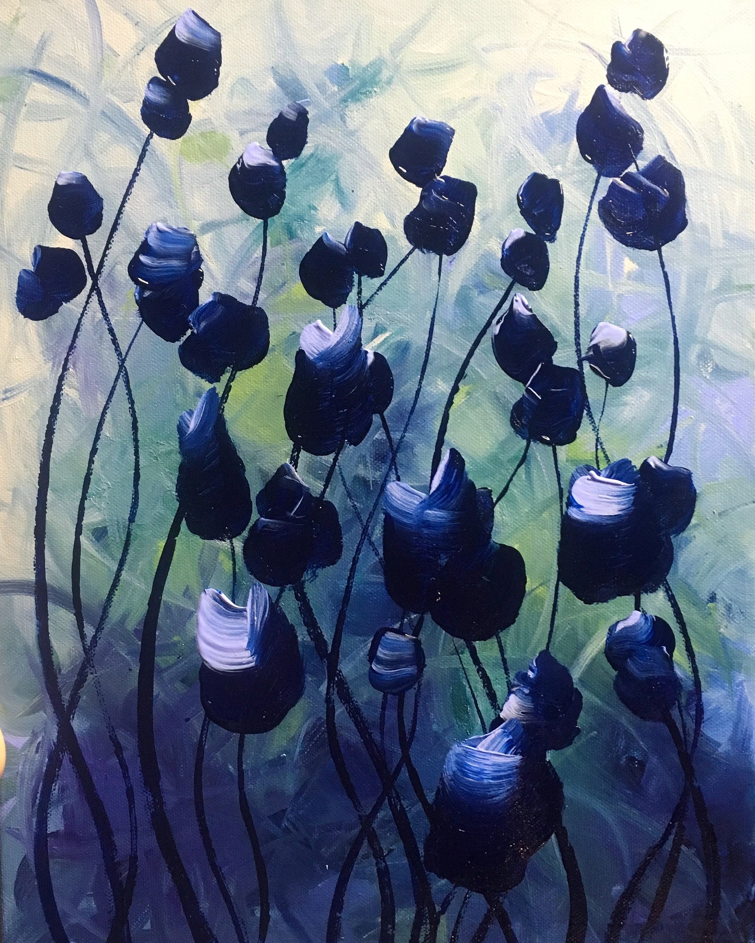 Abstract Floral Painting on Canvas Etsy Denmark