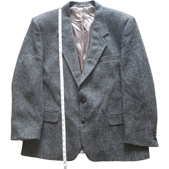 Vintage Harris Tweed charcoal grey blazer sport c… - image 2