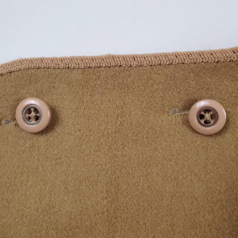 Vintage wetherall brown wool reversible midi wrap skirt solid brown gingham