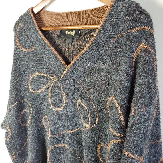 Vintage caldwell intarsia v neck sweater, Caldwel… - image 3