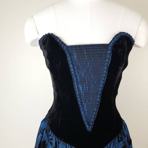 Vintage 80s Scott McClintock blue and black forma… - image 3